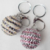 Iron Key Chains, Mix Colour, 42mm, Length Approx:3.9-inch, Sold by Dozen