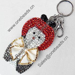 Iron Key Chains, 66x110mm, Length Approx:5.9-inch, Sold by Dozen