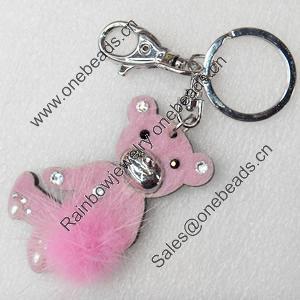 Iron Key Chains, 45x70mm, Length Approx:4.7-inch, Sold by Dozen
