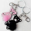 Iron Key Chains, Mix Colour, 45x70mm, Length Approx:4.7-inch, Sold by Dozen