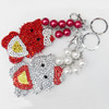 Iron Key Chains, Mix Colour, 60x90mm, Length Approx:7.1-inch, Sold by Dozen