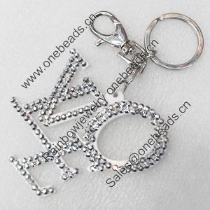 Iron Key Chains, 70x75mm, Length Approx:4.3-inch, Sold by Dozen