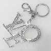 Iron Key Chains, 70x75mm, Length Approx:4.3-inch, Sold by Dozen