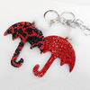 Iron Key Chains, Mix Colour, 80x84mm, Length Approx:7.1-inch, Sold by Dozen