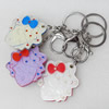 Iron Key Chains with mirror, Mix Colour, Length Approx:4.3-inch, Sold by Dozen