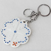 Iron Key Chains with mirror, Length Approx:4.3-inch, Sold by Dozen