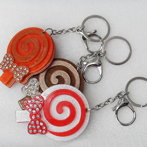 Iron Key Chains with mirror, Mix Colour, Length Approx:4.3-inch, Sold by Dozen