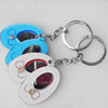 Iron Key Chains with mirror, Mix Colour, Length Approx:4.3-inch, Sold by Dozen