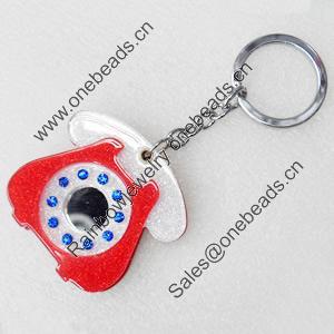 Iron Key Chains with mirror, Length Approx:4.3-inch, Sold by Dozen