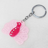 Iron Key Chains with Acrylic Charm, Length Approx:4.3-inch, Sold by Dozen