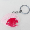 Iron Key Chains with Acrylic Charm, Length Approx:4.3-inch, Sold by Dozen