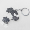 Iron Key Chains with Acrylic Charm, Length Approx:4.3-inch, Sold by Dozen