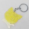 Iron Key Chains with Acrylic Charm, Length Approx:4.3-inch, Sold by Dozen