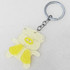 Iron Key Chains with Acrylic Charm, Length Approx:4.3-inch, Sold by Dozen