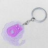 Iron Key Chains with Acrylic Charm, Length Approx:4.3-inch, Sold by Dozen