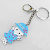 Iron Key Chains with Acrylic Charm, Length Approx:4.3-inch, Sold by Dozen