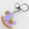 Iron Key Chains with Acrylic Charm, Charm width:57mm, Length Approx:4.7-inch, Sold by Dozen