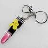 Iron Key Chains with Acrylic Charm, Charm width:22mm, Length Approx:5.5-inch, Sold by Dozen