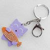 Iron Key Chains with Acrylic Charm, Length Approx:4.3-inch, Sold by Dozen