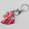Iron Key Chains with Acrylic Charm, Charm width:55mm, Length Approx:5.1-inch, Sold by Dozen