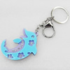 Iron Key Chains with Acrylic Charm, Charm width:43mm, Length Approx:4.9-inch, Sold by Dozen