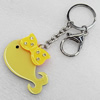 Iron Key Chains with Acrylic Charm, Charm width:56mm, Length Approx:3.9-inch, Sold by Dozen