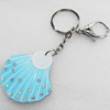 Iron Key Chains with Acrylic Charm, Charm width:53mm, Length Approx:4.7-inch, Sold by Dozen