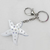 Iron Key Chains with Acrylic Charm, Charm width:62mm, Length Approx:4.7-inch, Sold by Dozen