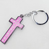Iron Key Chains with Acrylic Charm, Charm width:32mm, Length Approx:5.1-inch, Sold by Dozen