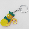 Iron Key Chains with Acrylic Charm, Charm width:47mm, Length Approx:4.9-inch, Sold by Dozen