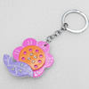 Iron Key Chains with Acrylic Charm, Charm width:42mm, Length Approx:4.5-inch, Sold by Dozen