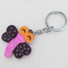 Iron Key Chains with Acrylic Charm, Charm width:56mm, Length Approx:4.5-inch, Sold by Dozen