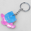Iron Key Chains with Acrylic Charm, Charm width:57mm, Length Approx:3.9-inch, Sold by Dozen