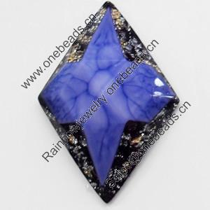 Resin Cabochons, No-Hole Jewelry findings, 27x43mm, Sold by PC