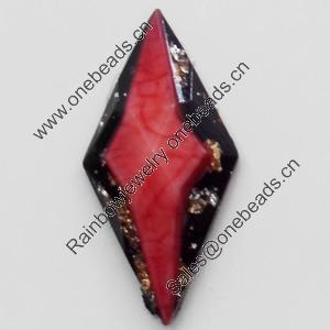 Resin Cabochons, No-Hole Jewelry findings, 14x30mm, Sold by PC