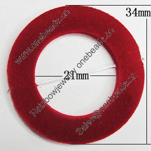Villiform Acrylic Beads, Donut O:34mm I:21mm Hole:2mm, Sold by Bag