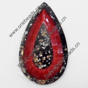 Resin Cabochons, No-Hole Jewelry findings, Faceted Teardrop, 19x33mm, Sold by PC