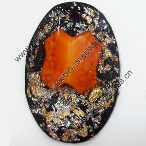 Resin Cabochons, No-Hole Jewelry findings, Faceted Oval, 20x30mm, Sold by PC