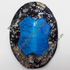 Resin Cabochons, No-Hole Jewelry findings, 13x19mm, Sold by PC