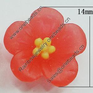 Resin Cabochons, NO Hole Headwear & Costume Accessory, Flower 14mm, Sold by Bag