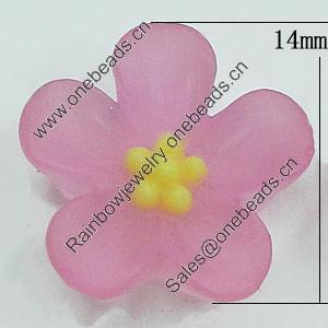 Resin Cabochons, NO Hole Headwear & Costume Accessory, Flower 14mm, Sold by Bag