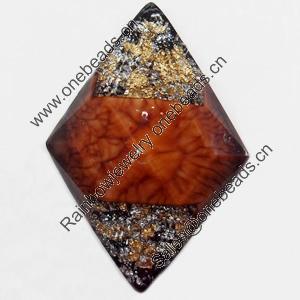 Resin Cabochons, No-Hole Jewelry findings, Faceted Diamond, 28x42mm, Sold by PC