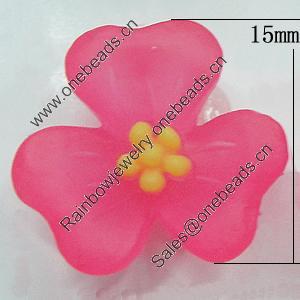 Resin Cabochons, NO Hole Headwear & Costume Accessory, Flower 15mm, Sold by Bag