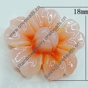Resin Cabochons, NO Hole Headwear & Costume Accessory, Flower 18x18mm, Sold by Bag