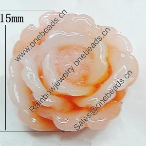 Resin Cabochons, NO Hole Headwear & Costume Accessory, Flower 15x15mm, Sold by Bag