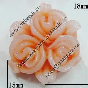 Resin Cabochons, NO Hole Headwear & Costume Accessory, Flower 18x15mm, Sold by Bag