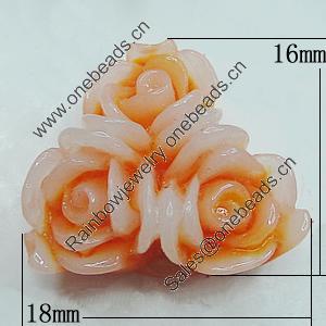 Resin Cabochons, NO Hole Headwear & Costume Accessory, Flower 18x16mm, Sold by Bag