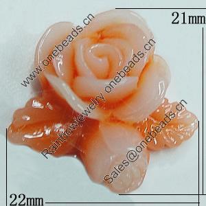 Resin Cabochons, NO Hole Headwear & Costume Accessory, Flower 21x22mm, Sold by Bag