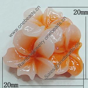 Resin Cabochons, NO Hole Headwear & Costume Accessory, Flower 20x20mm, Sold by Bag
