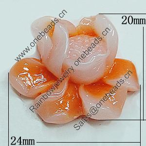 Resin Cabochons, NO Hole Headwear & Costume Accessory, Flower 24x20mm, Sold by Bag